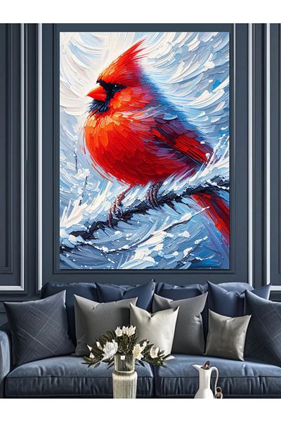 Tablomega Cardinal Bird Decorative Canvas - Mdf Wooden Painting