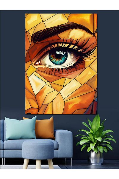 Tablomega Mosaic Eye Decorative Canvas - Mdf Wooden Painting