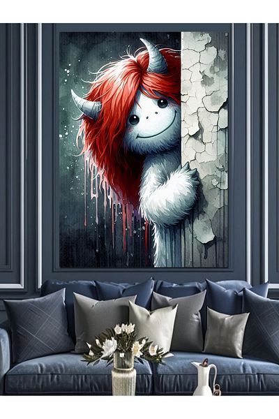 Tablomega Cute Creature Decorative Canvas - Mdf Wooden Painting