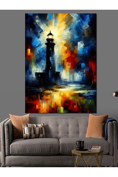 Tablomega Abstract Cityscape Decorative Canvas - Mdf Wooden Painting