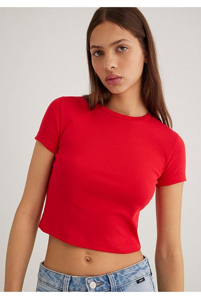 Mavi Basic Crew Neck Crop Women's T-Shirt