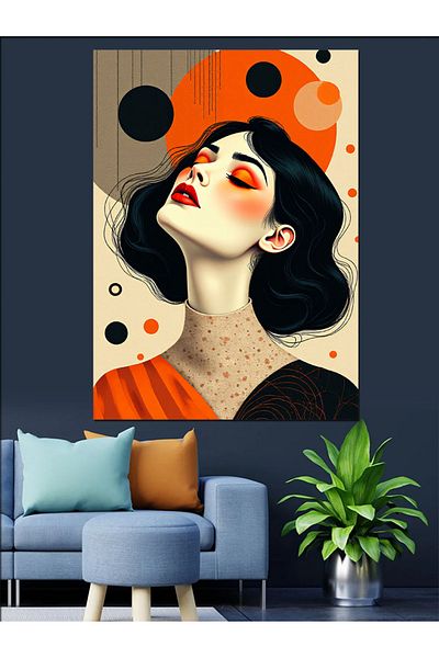 Tablomega Colorful Woman Face Decorative Canvas - Mdf Wooden Painting