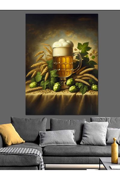 Tablomega Barrel Decorative Canvas - Mdf Wooden Table