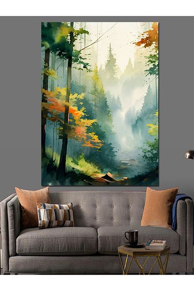 Tablomega Forest Landscape Decorative Canvas - Mdf Wooden Painting