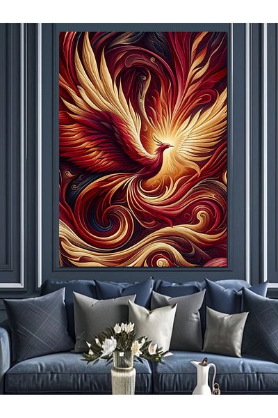 Tablomega Pânză decorativă Phoenix Flaming - Lemn MDF