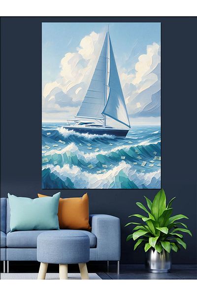 Tablomega Sailing Decorative Canvas - Mdf Wooden Painting