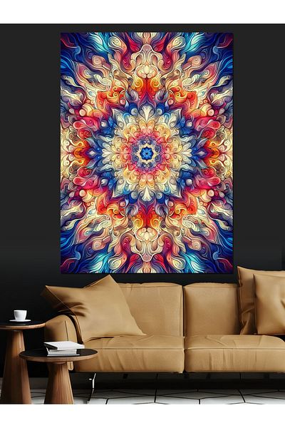 Tablomega Colorful Mandala Pattern Decorative Canvas - Mdf Wooden Painting