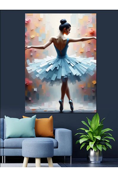 Tablomega Ballerina in Tutu Decorative Canvas - Mdf Wooden Painting