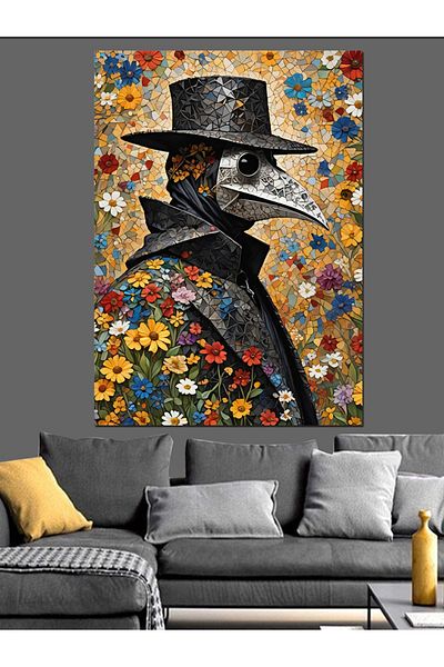 Tablomega Crow Masked Man Decorative Canvas - Mdf Wooden Painting
