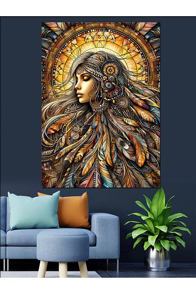 Tablomega Fancy Woman Portrait Decorative Canvas - Mdf Wooden Painting