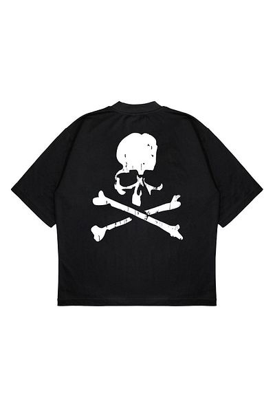 PURE EFFECT Unisex Oversize Mastermind Skull Back Printed Boxy Fit υφασμάτινο μπλουζάκι