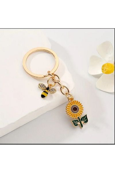 TChic Sunflower and Bee Keychain