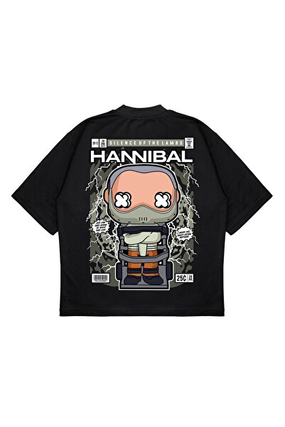 PURE EFFECT Tricou unisex oversize, cu imprimeu Hannibal pe spate, croială bo...