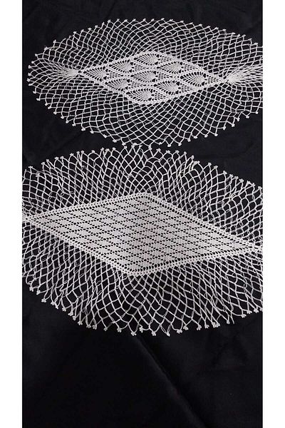 Papatyam Hand Knitted Crochet and Lace/Coffee Table Cover Vintage and Dowry Style