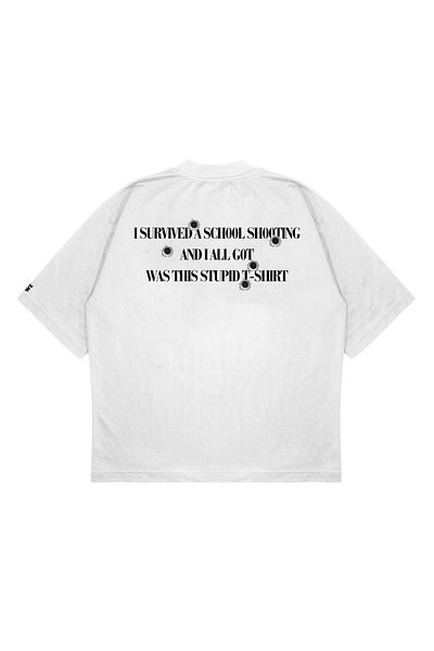 PURE EFFECT Tricou unisex oversize, imprimat pentru fotografiere la școală, cu croiala groasă