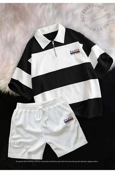Boi Unisex Polo Set - Bottom-Top T-Shirt Shorts - Oversize Space for Breakups