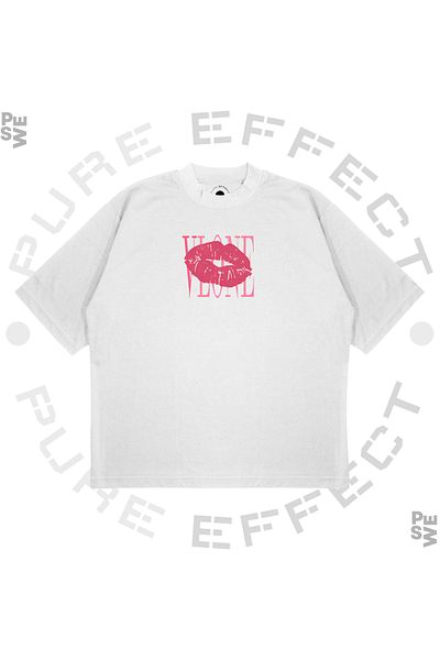 PURE EFFECT Μπλουζάκι Unisex Oversize Vlone Pink Kiss με στάμπα Boxy Fit από χοντρό ύφασμα