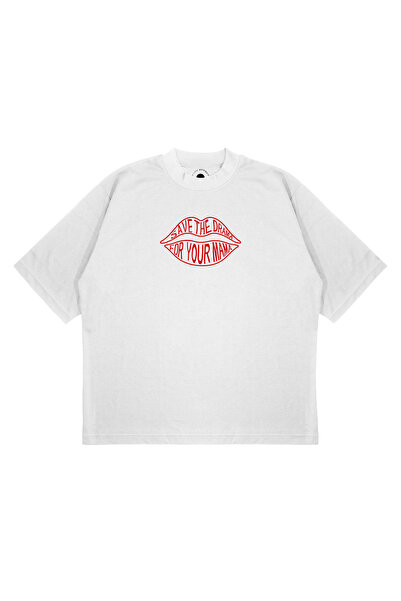 PURE EFFECT Unisex oversize majica sa štampanim tekstillom "Save Your Drama F...