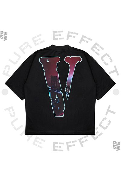 PURE EFFECT Μπλουζάκι Unisex Oversize VLONE POPSMOKE με στάμπα