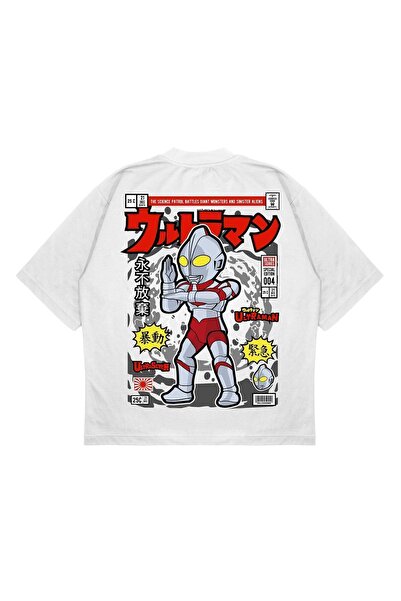 PURE EFFECT Unisex Oversize kroj Ultraman Leđa Štampano Kutijasti kroj Debeli...