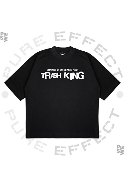 PURE EFFECT Unisex Oversize kroj Monarch of Trash King Štampano Boxy Fit Debe...