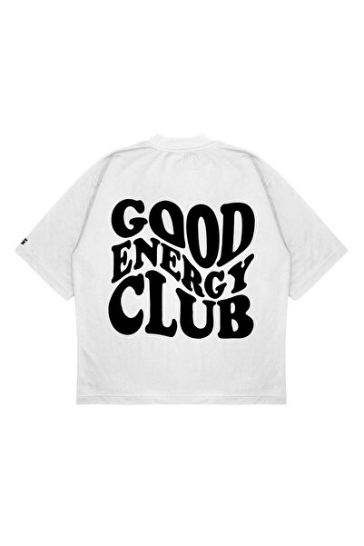 PURE EFFECT Tricou unisex oversize Good Energy Club imprimat cu croiala boxy ...