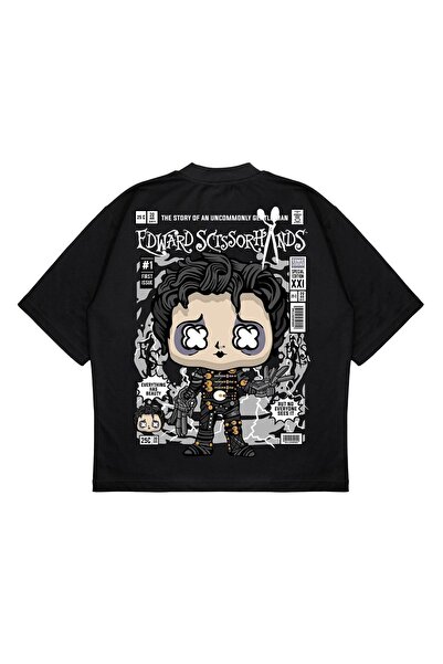 PURE EFFECT Unisex Oversize kroj Edward Scissors Hands Back Štampano Boxy Fit...