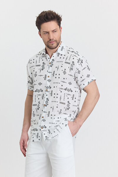 TCT TEKSTİL Muslin Patterned Shirt - 4100