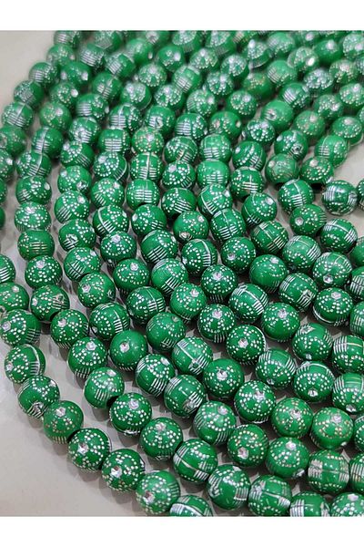 Bayraktar 500 Luxury Star Embroidered Green Rosary