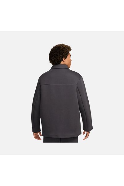 Nike Tech Fleece Shacket for Men Dark Gray Full Buttoned Sportswear Ceket