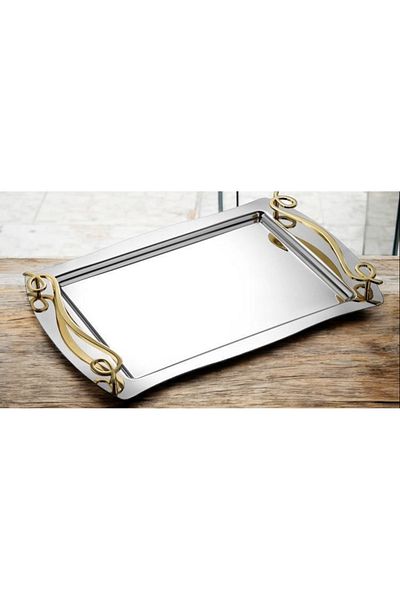 Tiamo İnna Çelik Tea Tray Gold 18/10 (34 cm * 52 cm)