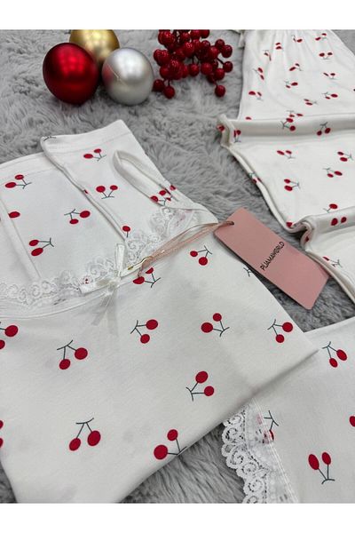 pijamaworld SET DE PIZAMA CU ȘASE LUNGURI DE VISCOSA MOALE CU CUREA DE SNA