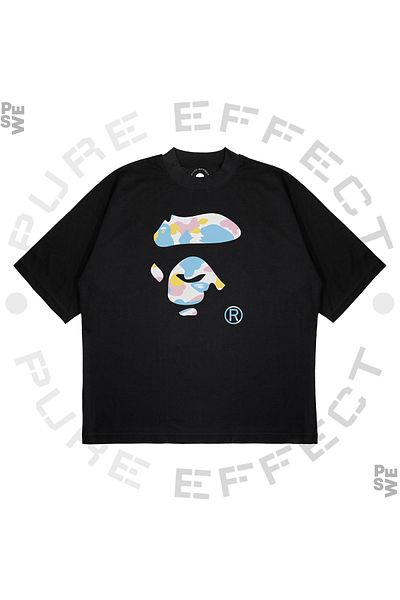 PURE EFFECT Μπλουζάκι Unisex Oversize A Bathing Silhouette με στάμπα σε κουτί με χοντρό ύφασμα