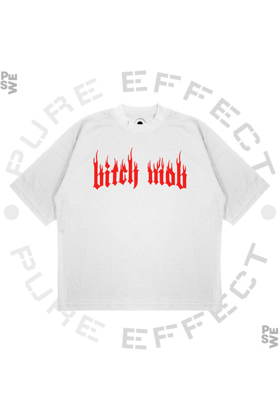 PURE EFFECT Unisex Oversize kroj B*tch Mob Štampano Boxy Fit Debeli Materijal...