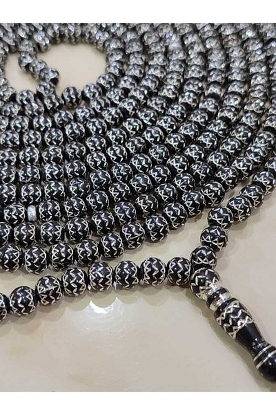 Bayraktar 500 Luxury Black Color Rosary Embroidered Model