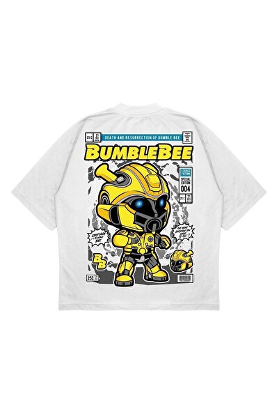 PURE EFFECT Tricou unisex oversize Bumble Bee cu imprimeu pe spate Box Fit de calitate