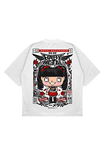 PURE EFFECT Унисекс Оверсайз бебешка тениска с метален принт на гърба, боксер...