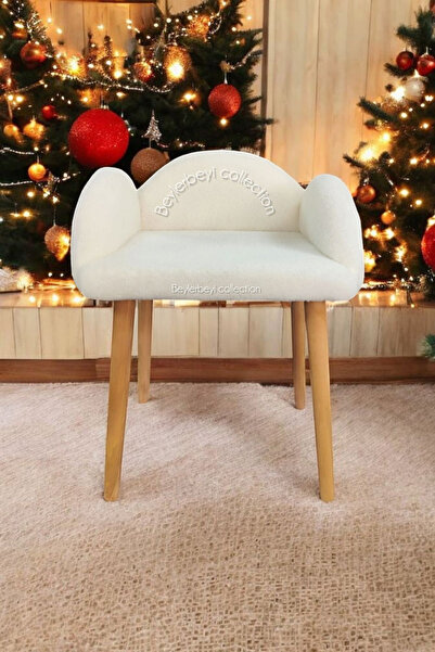 BEYLERBEYİ Makyaj Pufu, Kırem Renkli, Dekoratif Puf, Yüksek Ayaklı Puf, Mini ...