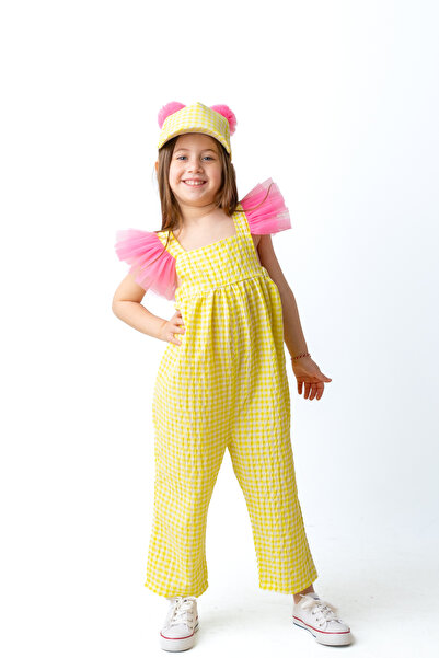 PixyLove Sarı Pötikare Tulum Carla