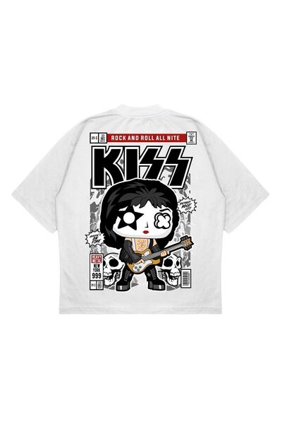 PURE EFFECT Unisex Oversize kroj Kiss Back Štampano Boxy Fit Debeli Materijal...
