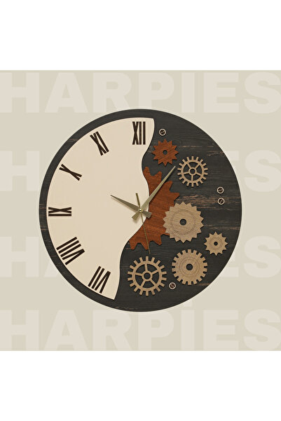 HARPİES Mekanik Ahşap Duvar Saati | SA7027