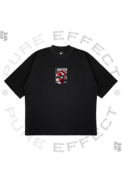 PURE EFFECT Unisex Oversize kroj Awaken Koi Štampano Boxy Fit Debeli Materija...