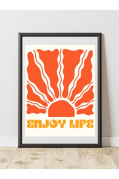 JESSE STORY Enjoy Life Design Decorative Frameless Wall Painting (Poster)