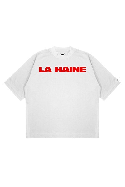 PURE EFFECT Tricou unisex oversize La Haine Alb Galben Verde Verde Gri Femei bărbați