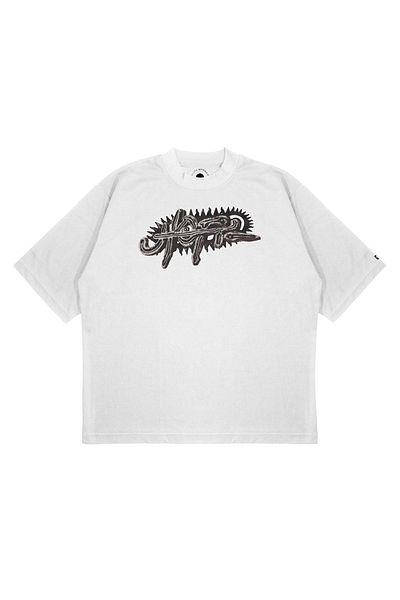 PURE EFFECT Unisex Oversize Utopia Travis Scott Printed Box Fit Χοντρό μπλουζάκι