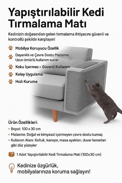 Vekorr Adhesive Cat Scratching Mat – Protect Your Furniture, Let Your Cat Scratch Freely