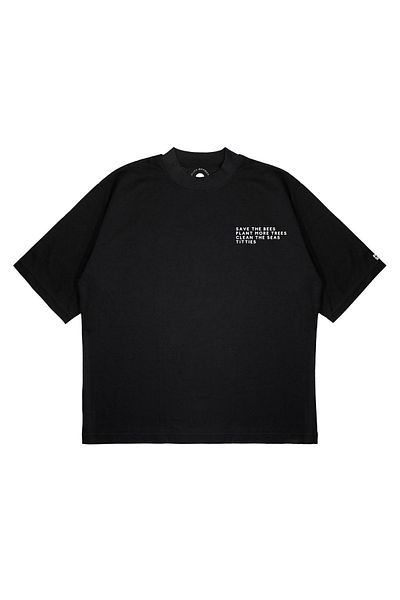 PURE EFFECT Μπλουζάκι Unisex Oversize Save The Bees Fit από χοντρό ύφασμα