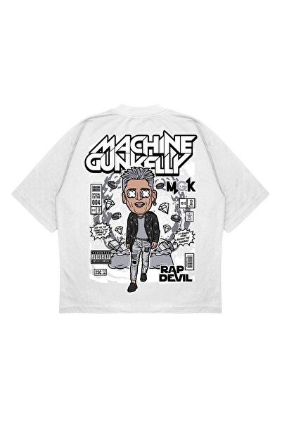 PURE EFFECT تي شيرت للجنسين كبير الحجم مطبوع من الخلف من ماركة ماشين غانكيلي،...