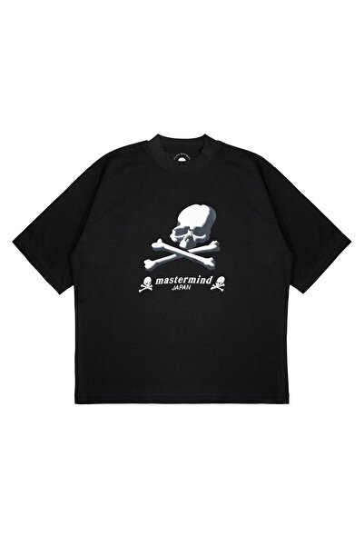 PURE EFFECT Unisex Oversize kroj Mastermind Skull Chest Text Štampano Boxy Fi...