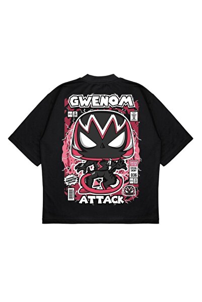 PURE EFFECT Unisex Oversize kroj Gwenom Leđa Štampano Kutna kroja Debeli mate...